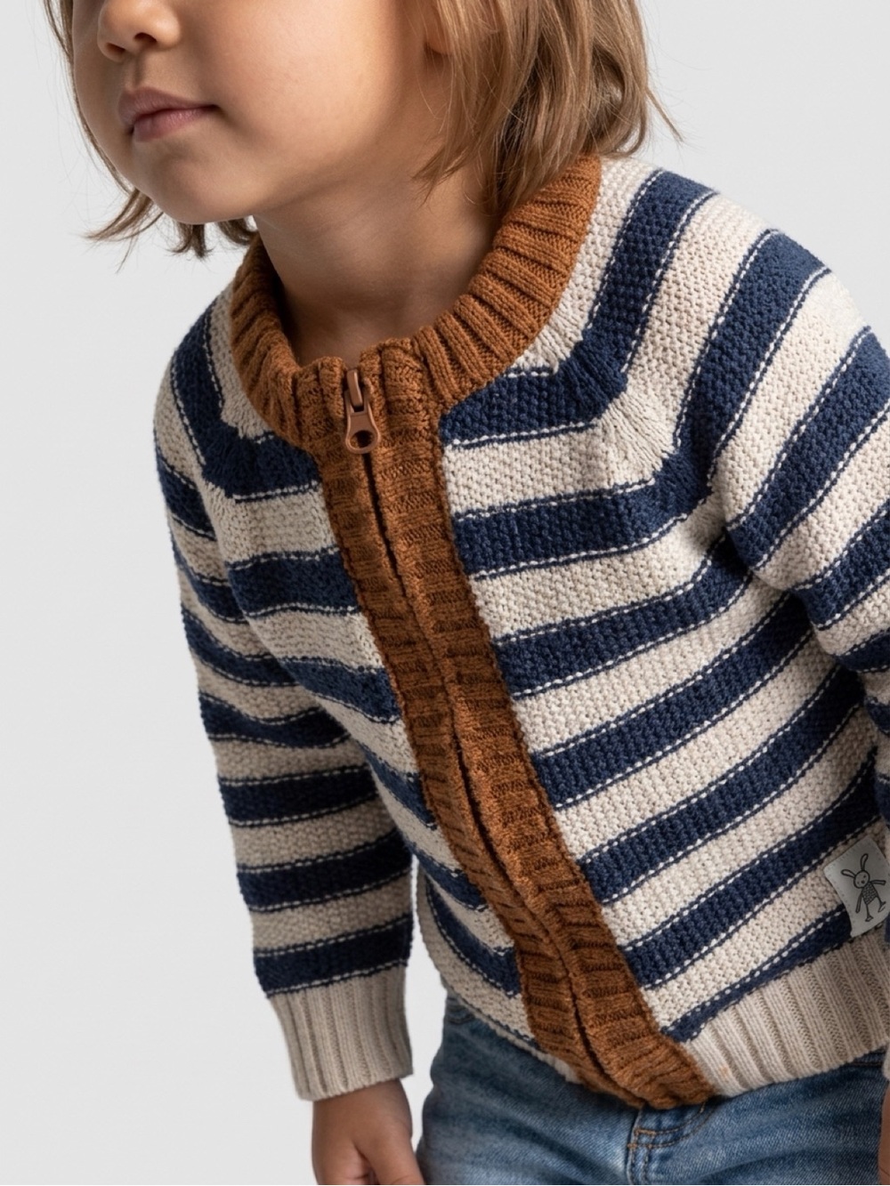 Small Rags Striped Zip Up Knit Cadigan Size 18-24 months - Like New